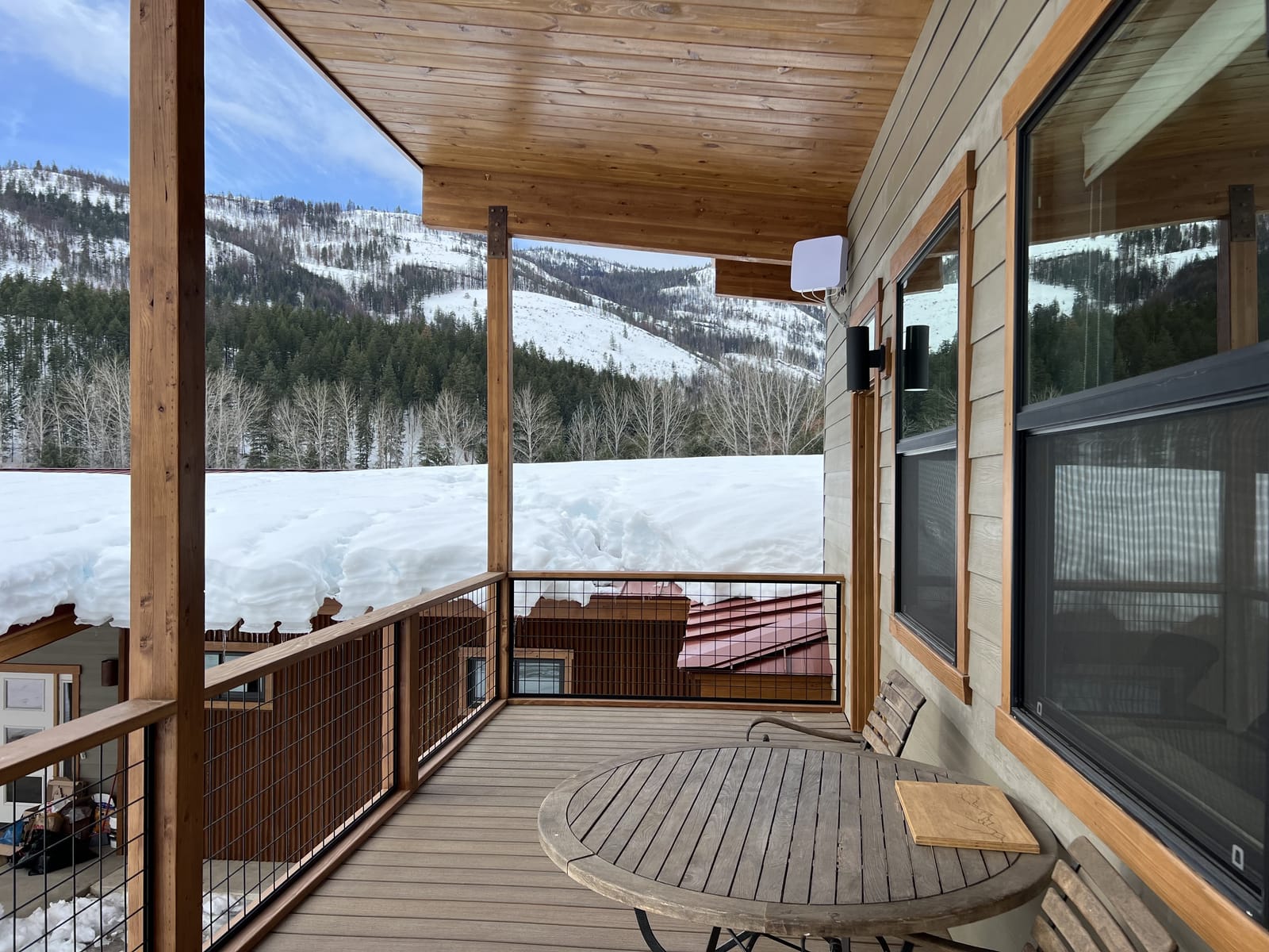 Apartment deck in winter